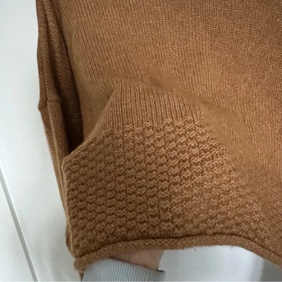 Madewell Sadler Turtleneck Cowl Neck Sweater Camel Brown Tan Casual Loose Sz M - Picture 3 of 5